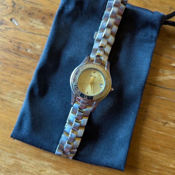 ✨SEIKO TWO-TONE DATE ADJUST STUNNING WATCH✨WATER RESISTANT✨JAPANESE MOVEMENT✨ - Picture 2 of 3